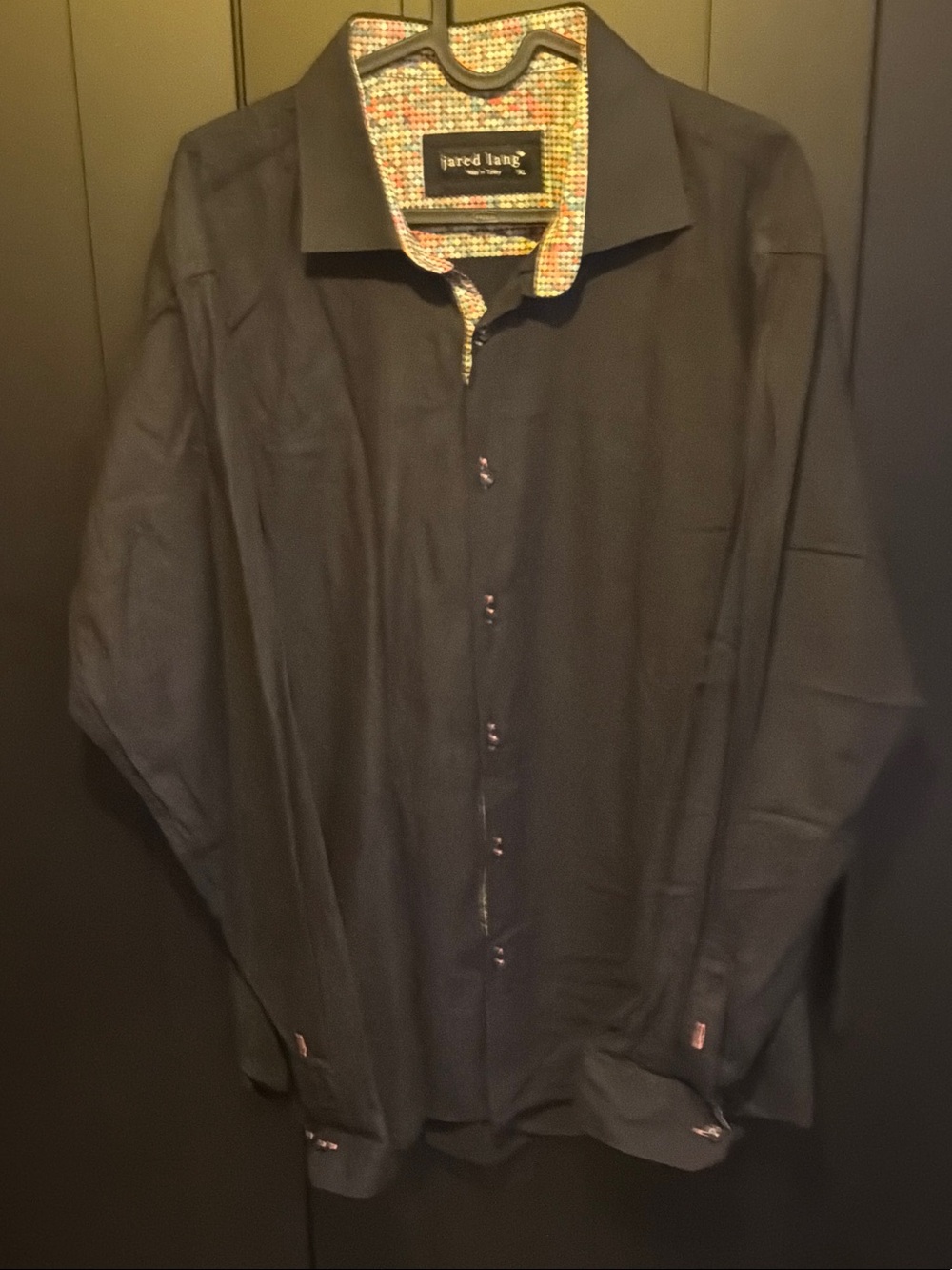 Jared Lang Black Shirt with Multicolor Trim